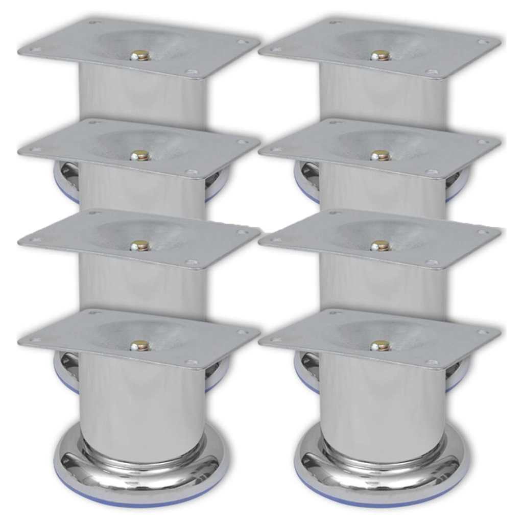 Vidaxl bankpoten rond 8 st 60 mm chroomkleurig