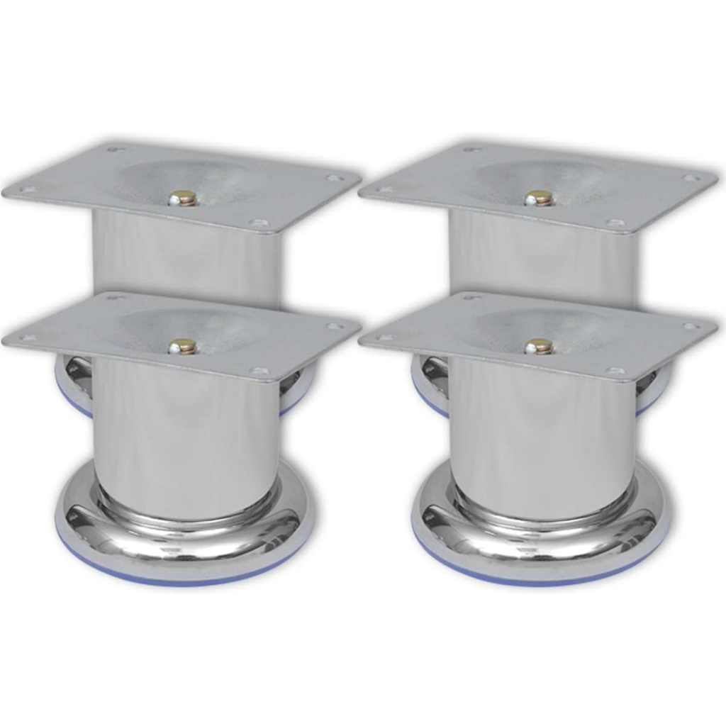 Vidaxl bankpoten rond 8 st 60 mm chroomkleurig