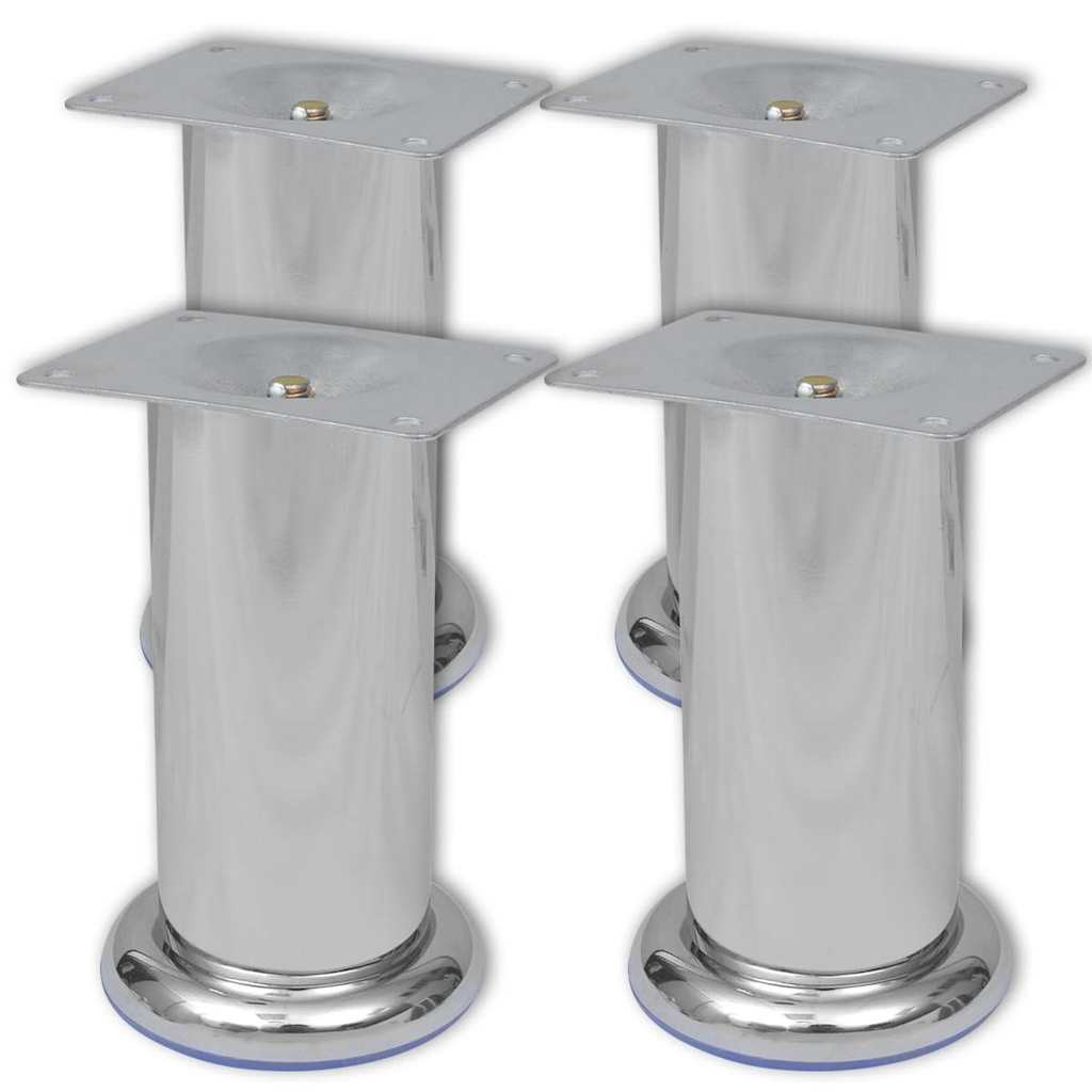 Vidaxl bankpoten rond 8 st 120 mm chroomkleurig