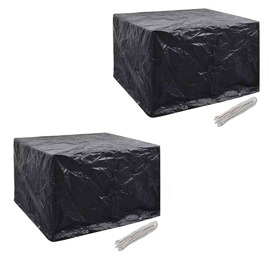 Vidaxl tuinmeubelhoezen poly rattan 2 st 4-persoons 113x113 cm