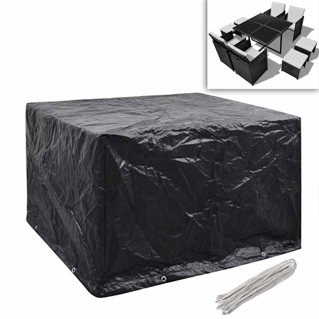 Vidaxl tuinmeubelhoezen poly rattan 2 st 4-persoons 113x113 cm