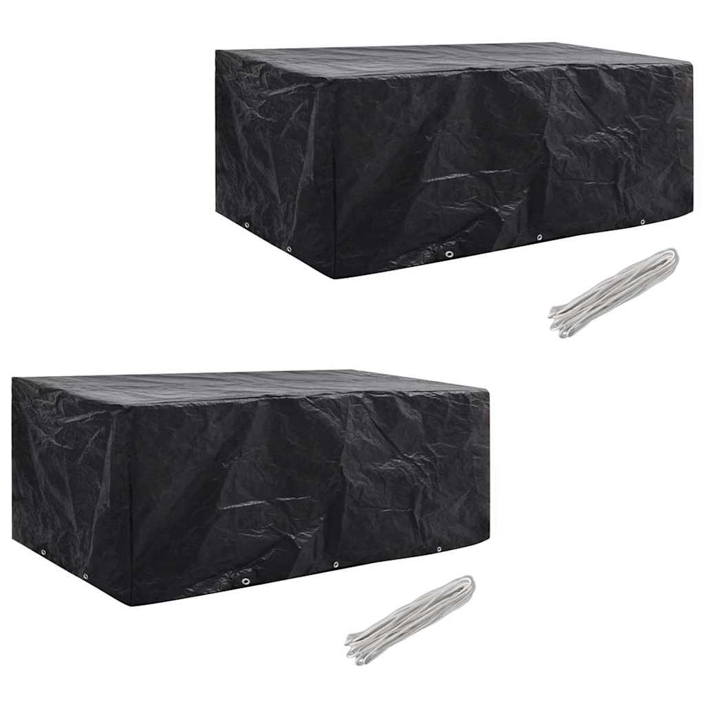Vidaxl tuinmeubelhoezen poly rattan 2 st 8-persoons 229x113 cm