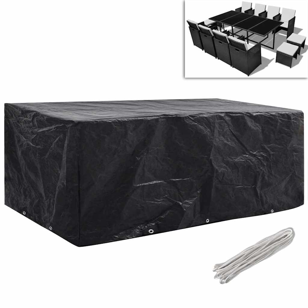 Vidaxl tuinmeubelhoezen poly rattan 2 st 8-persoons 229x113 cm