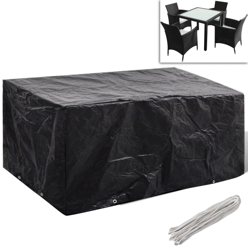 Vidaxl tuinmeubelhoezen poly rattan 2 st 4-persoons 180x140 cm