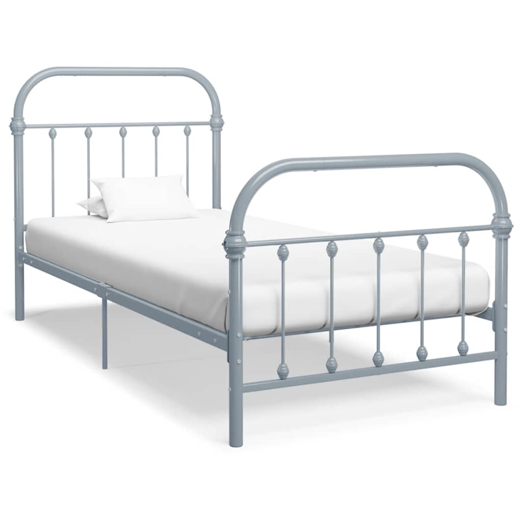 Vidaxl bedframe metaal grijs 90x200 cm