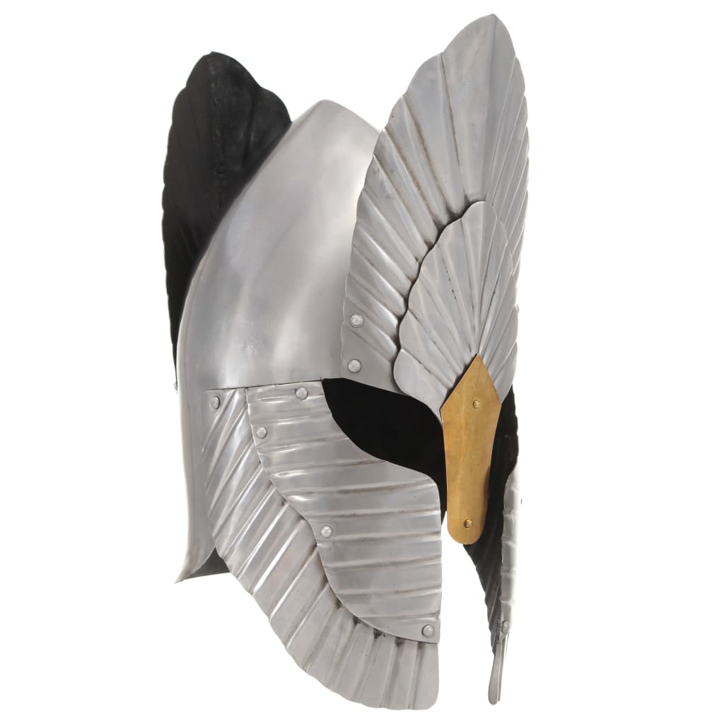 VidaXL Ritterhelm Mittelalter Replik Larp Stahl silberfarben