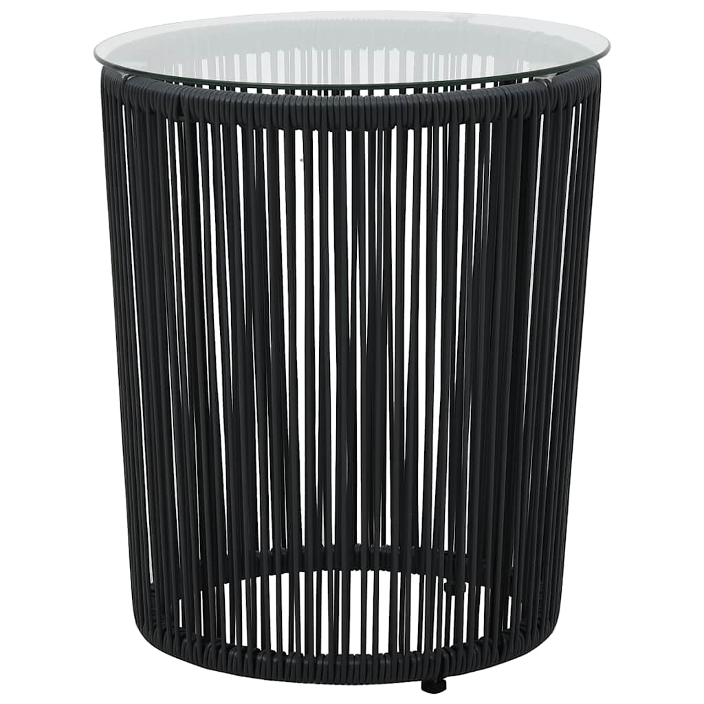 Vidaxl 3-delige bistroset met kussens pe-rattan zwart