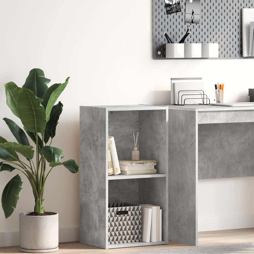 Vidaxl boekenkast met 2 schappen 40x30x76,5 cm bewerkt hout betongrijs