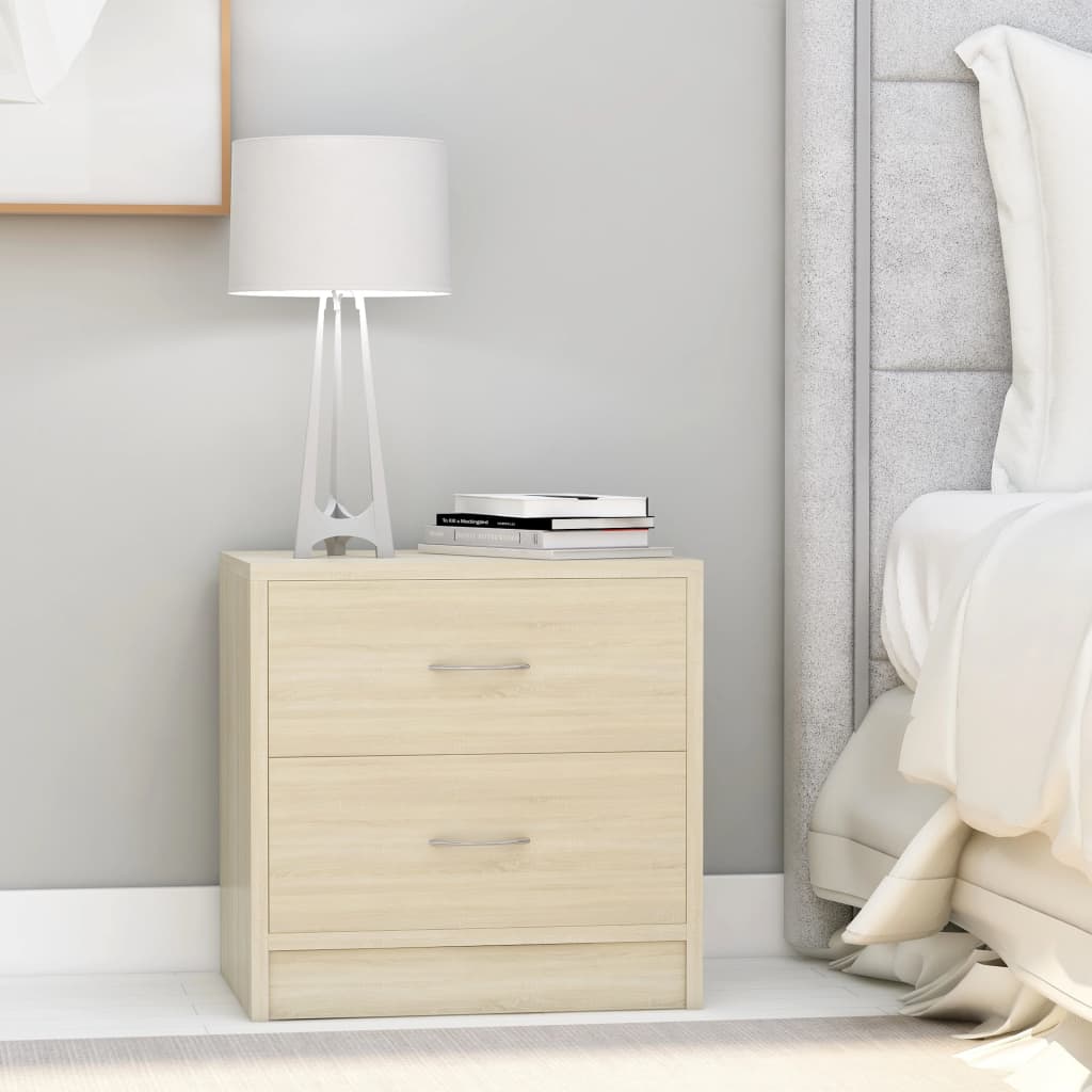 Vidaxl nachtkastjes 2 st 40x30x40 cm bewerkt hout sonoma eikenkleurig