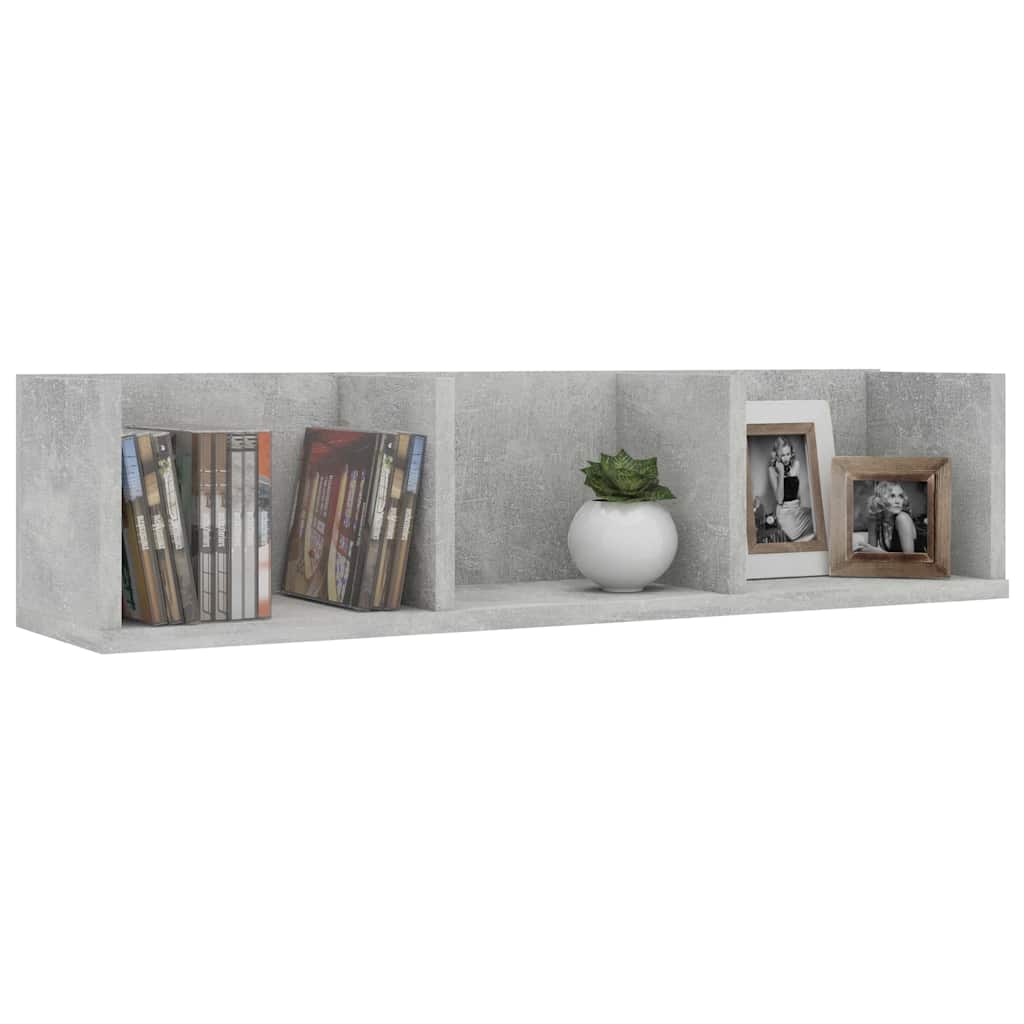 Vidaxl cd-wandschap 75x18x18 cm bewerkt hout betongrijs