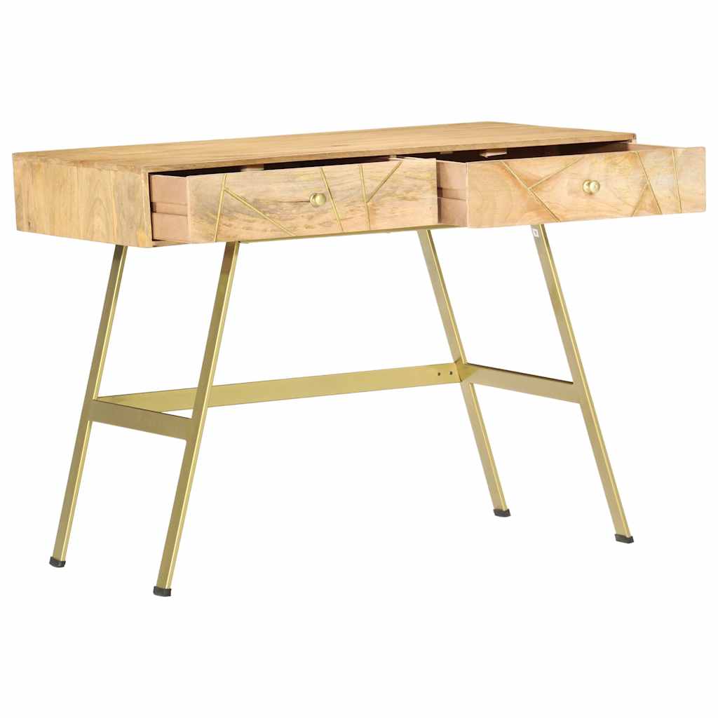 Vidaxl schrijftafel met lades 100x55x75 cm massief mangohout