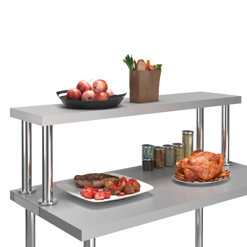 Vidaxx Erhöhung für Arbeitstisch 120x30x35 cm Edelstahl