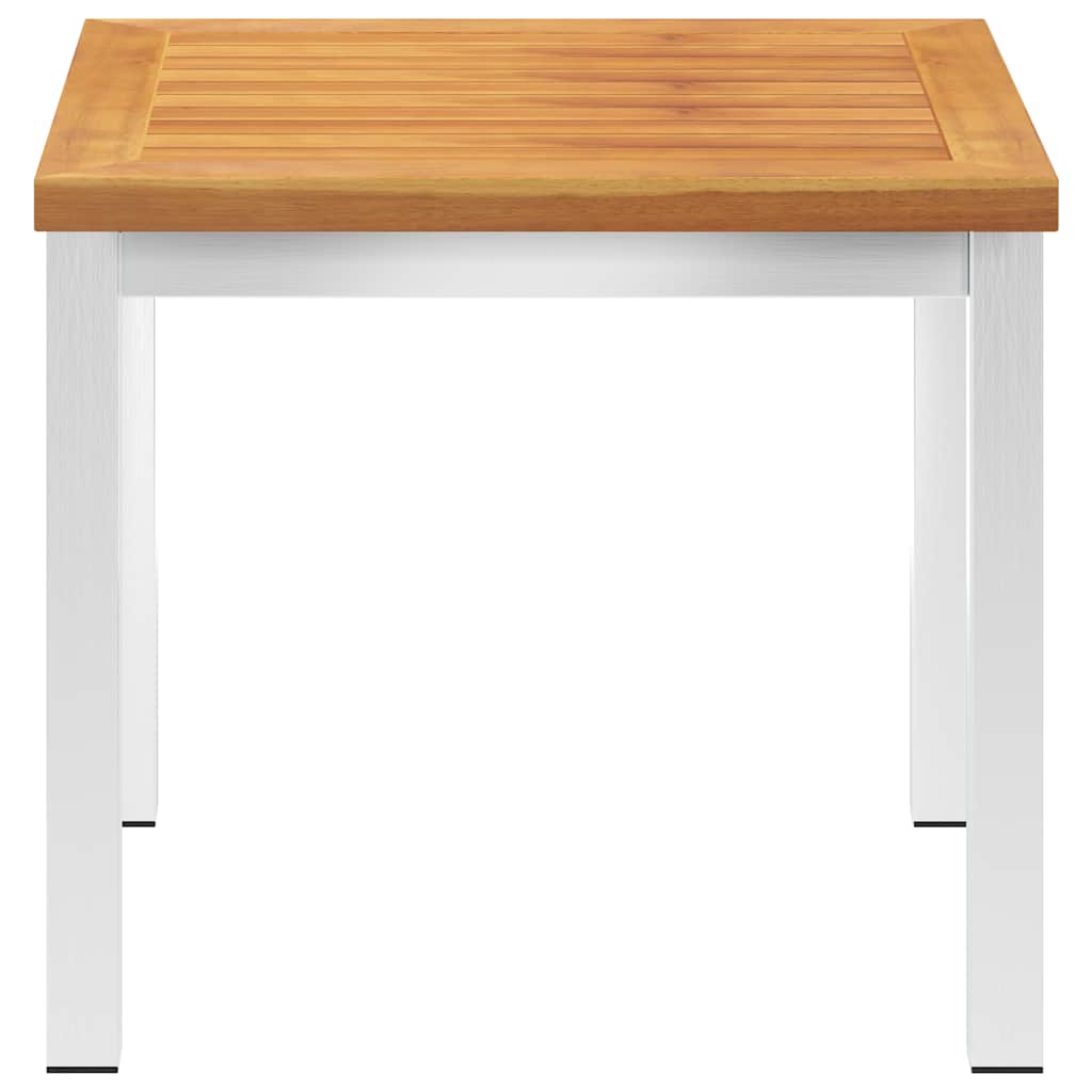 Vidaxl tuinbijzettafel 45x45x38 cm massief acaciahout roestvrij staal
