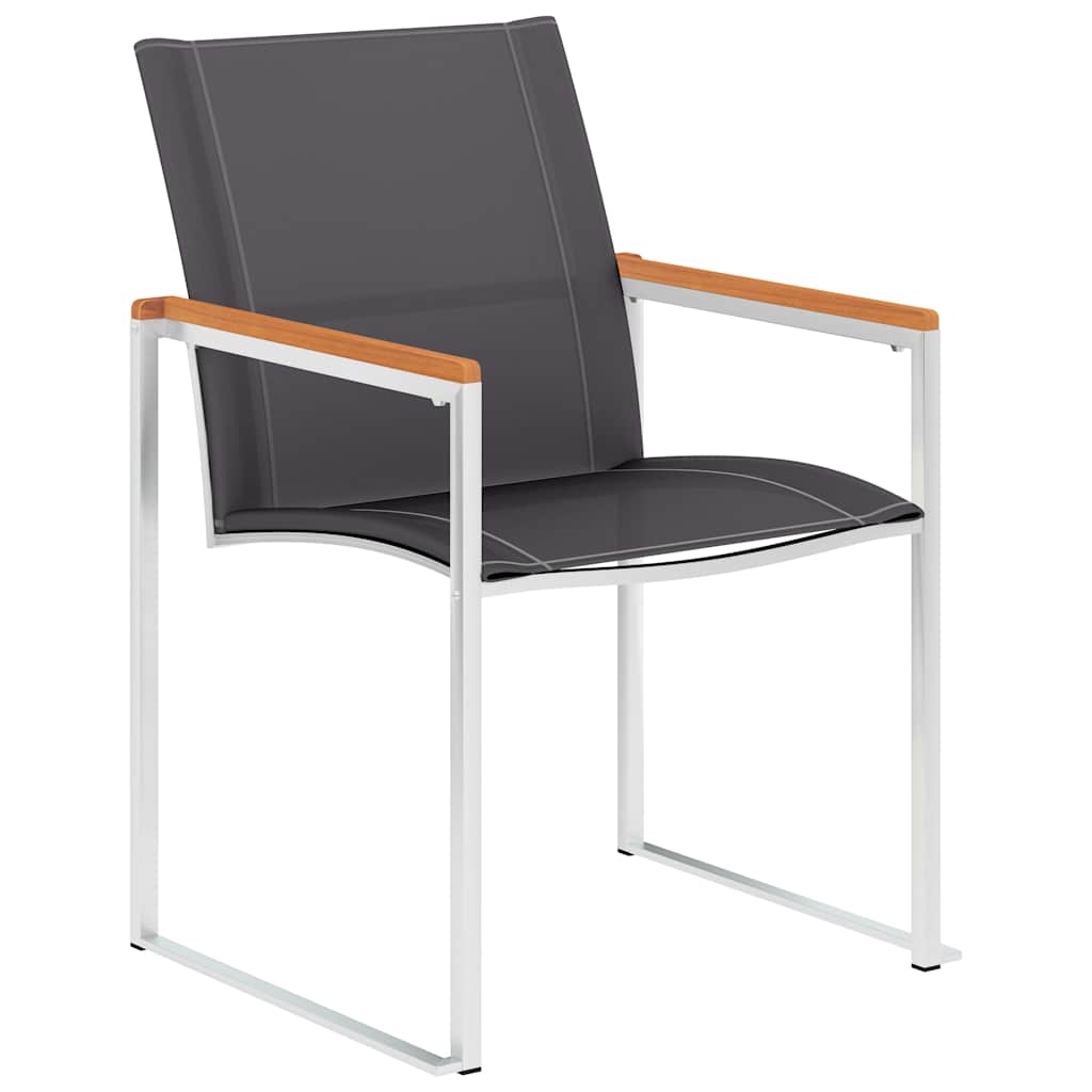 Vidaxl tuinstoelen 2 st textileen en roestvrij staal grijs