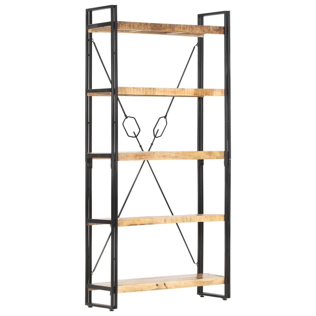 Vidaxl boekenkast met 5 schappen 90x30x180 cm massief mangohout
