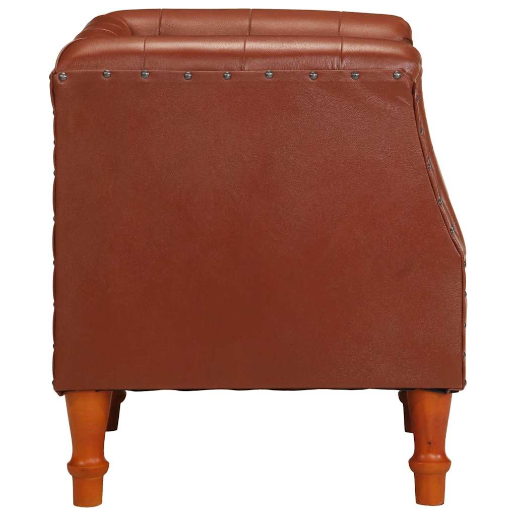 Vidaxl fauteuil echt leer bruin