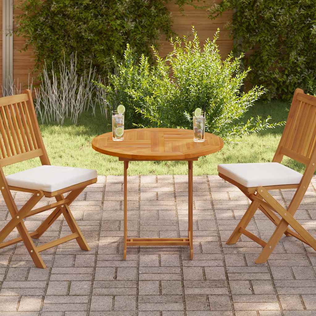 Vidaxl tafelblad rond 2,5 cm 80 cm massief teakhout