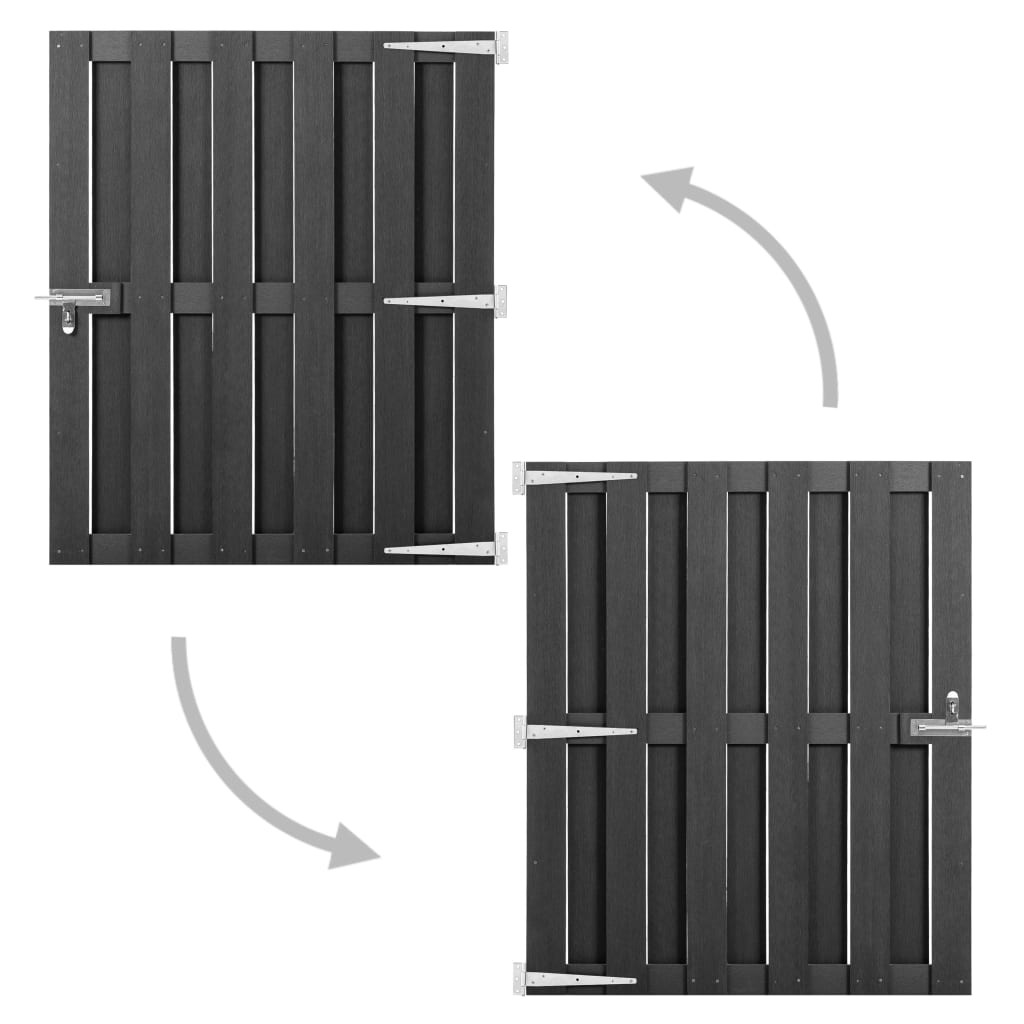 Vidaxl poort 100x120 cm hkc grijs