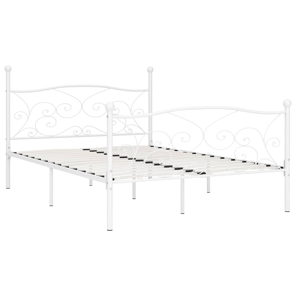 Vidaxl bedframe met lattenbodem metaal wit 120x200 cm