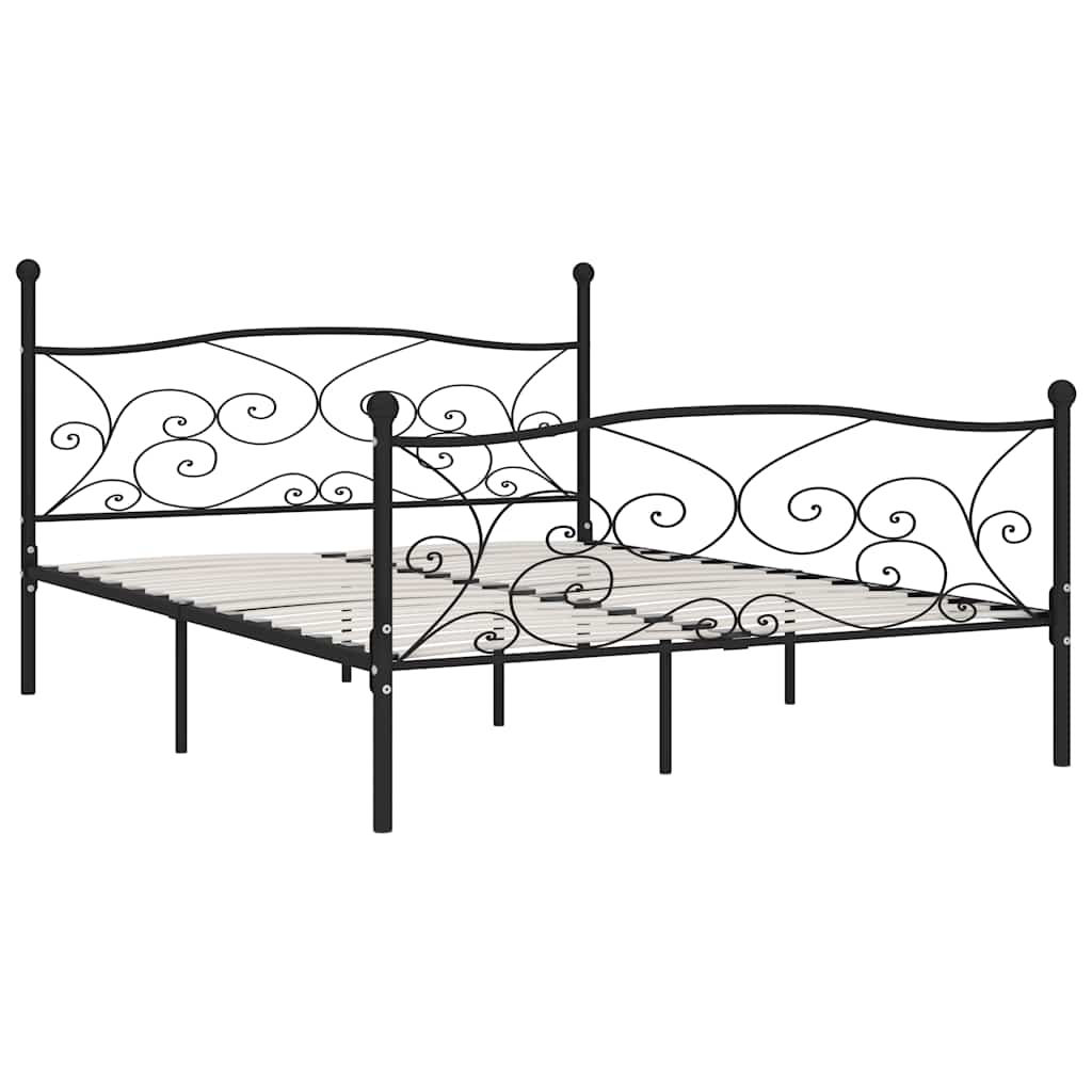 Vidaxl bedframe met lattenbodem metaal zwart 200x200 cm