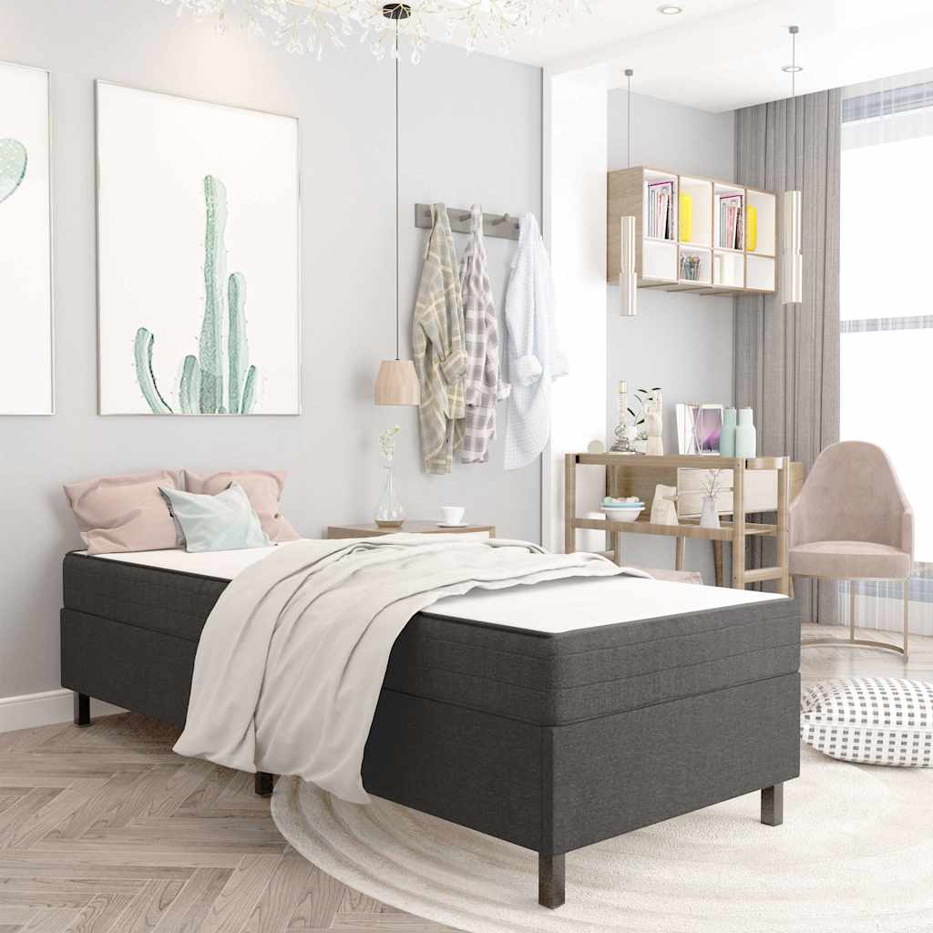 Vidaxl boxspringframe stof grijs 90x200 cm