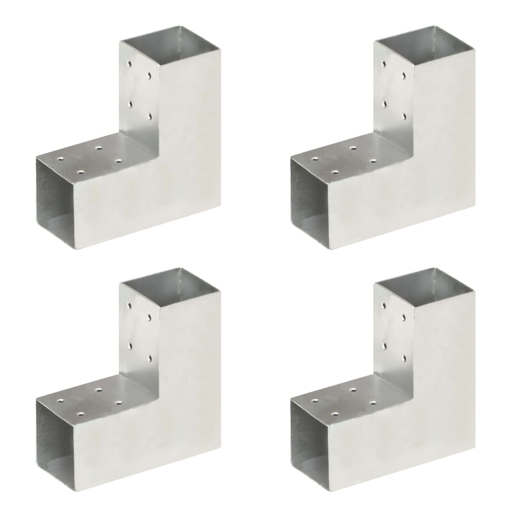 Vidaxl Pfostenverbindungen 4 Stück L-Form 71x71 mm verzinktes Metall