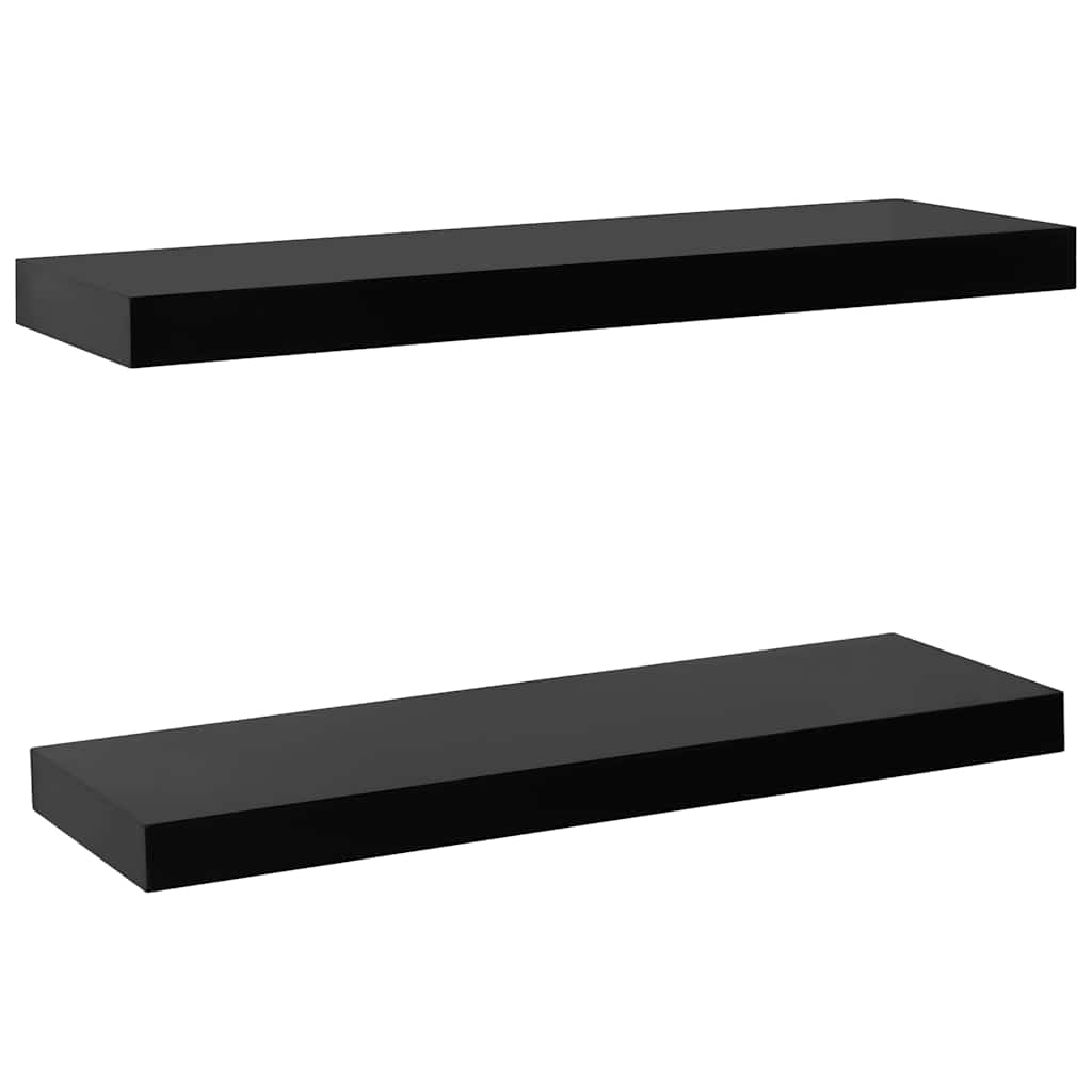 Vidaxl wandschappen zwevend 2 st 60x20x3,8 cm zwart