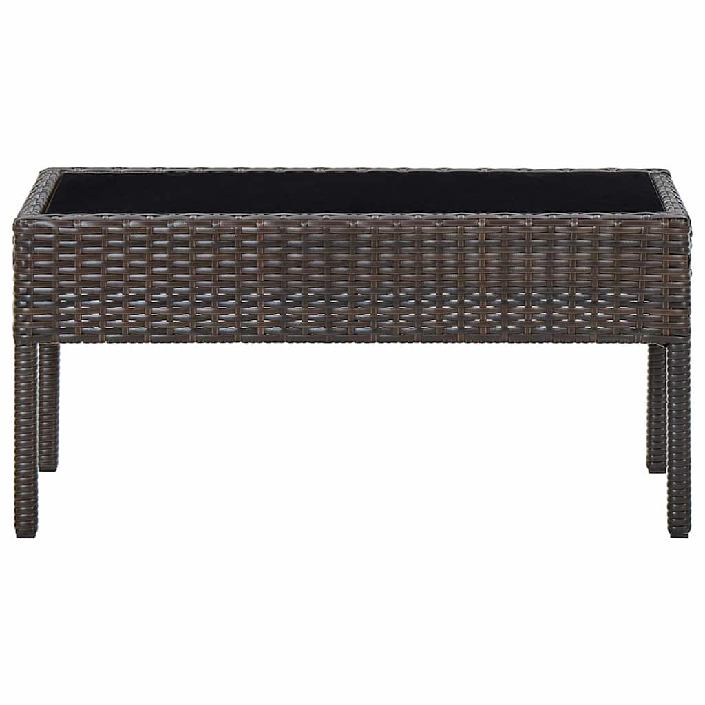 Vidaxl tuintafel 75x40x37 cm poly rattan bruin