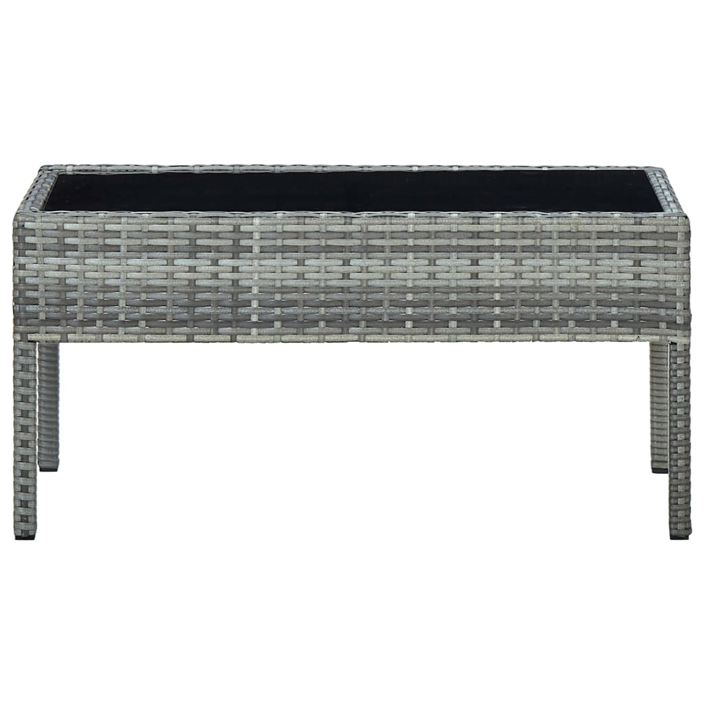 Vidaxl tuintafel 75x40x37 cm poly rattan grijs