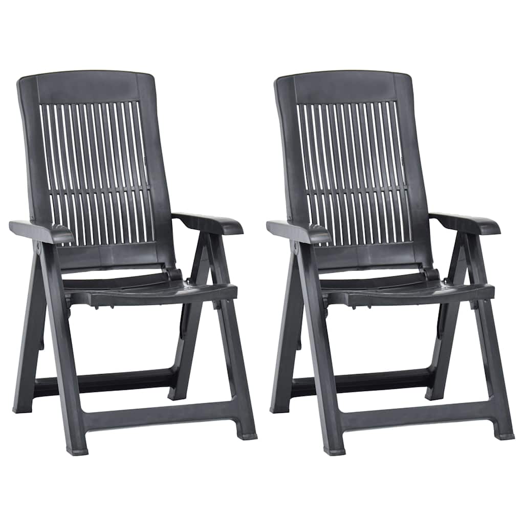 Vidaxl tuinstoelen 2 st verstelbaar kunststof antracietkleurig