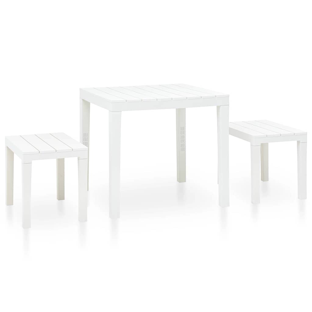 Vidaxl tuintafel met 2 banken kunststof wit