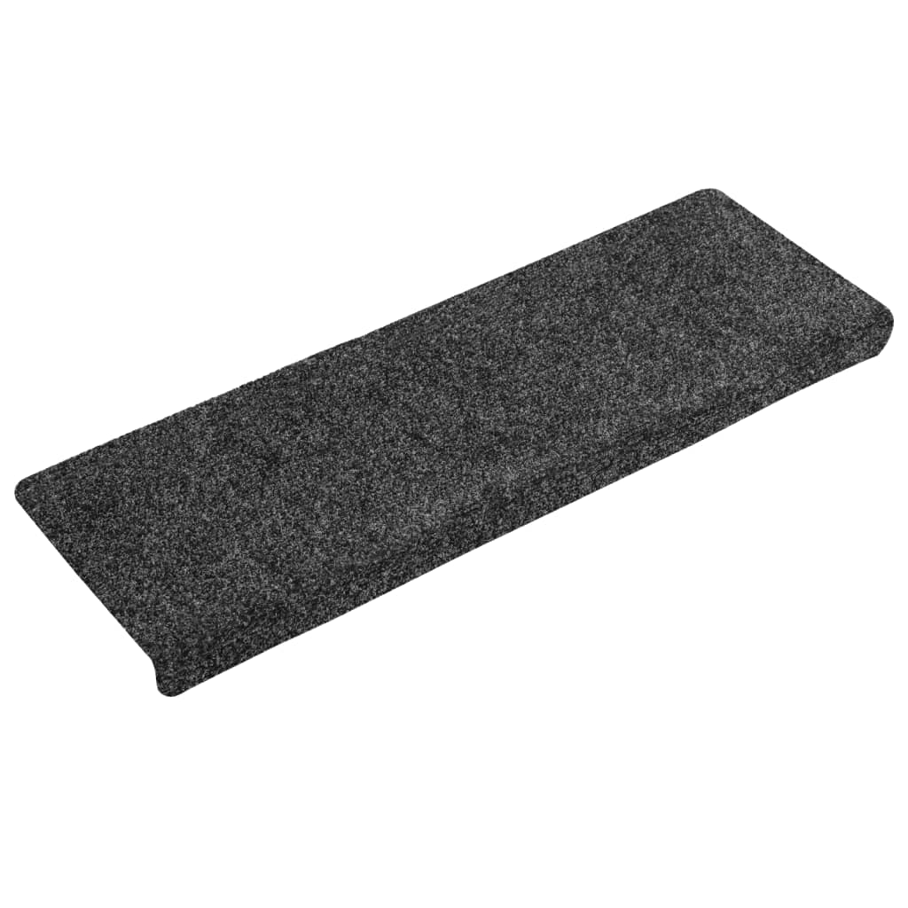 Vidaxl Treppenmatten Selbstadhäsiv 15 Teile 65x21x4 cm graue rechteckige Kante