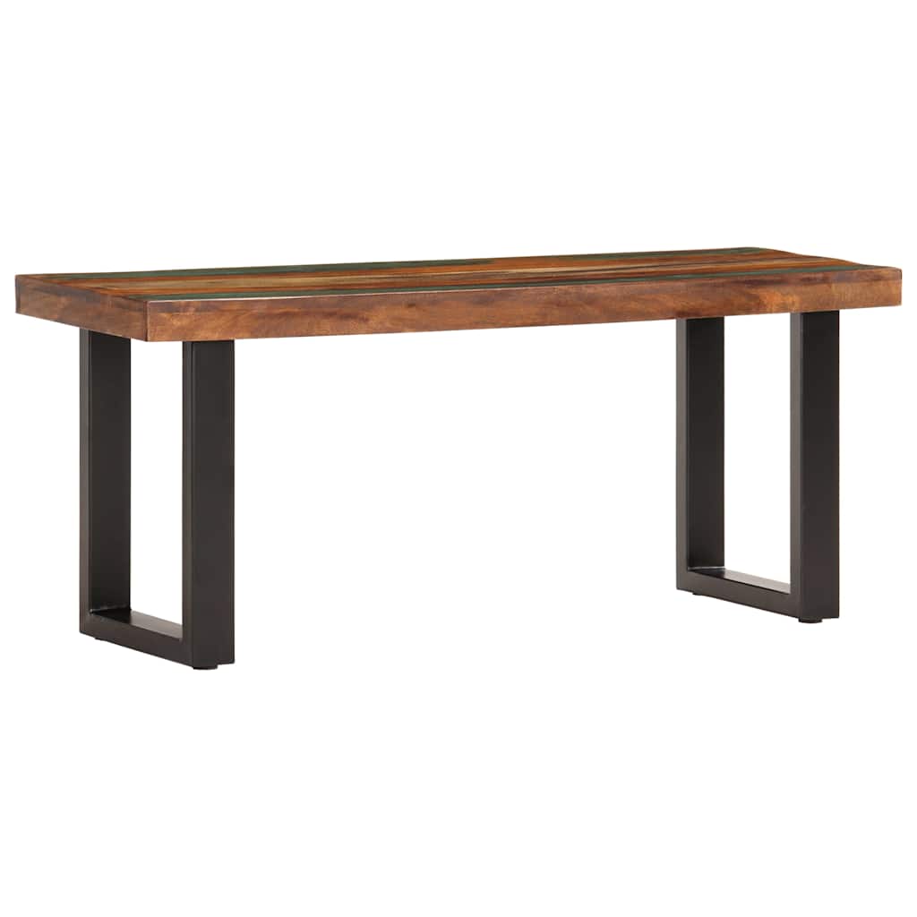 Vidaxl bankje 110 cm massief gerecycled hout en staal