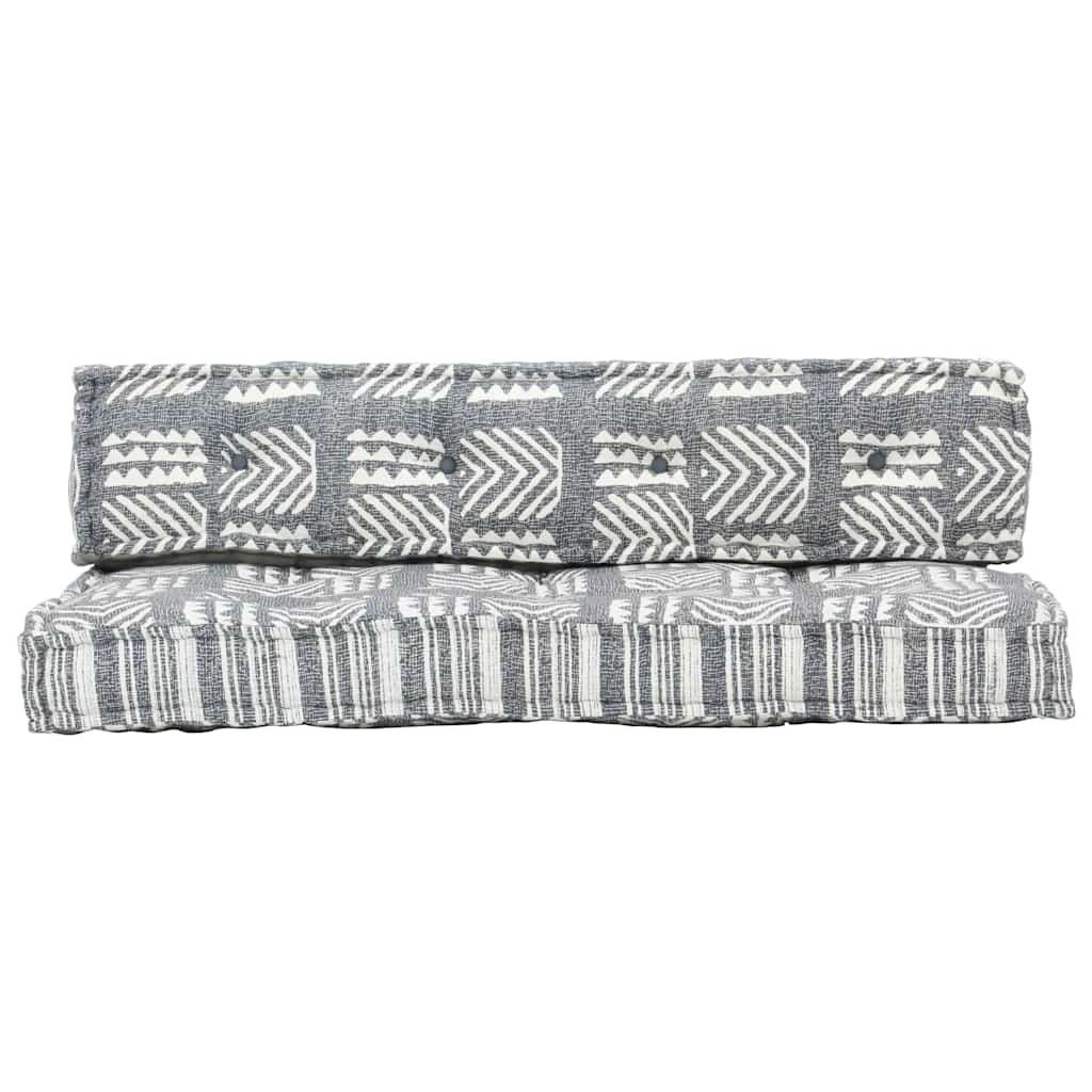 Vidaxl bankkussen pallet stof patchwork grijs