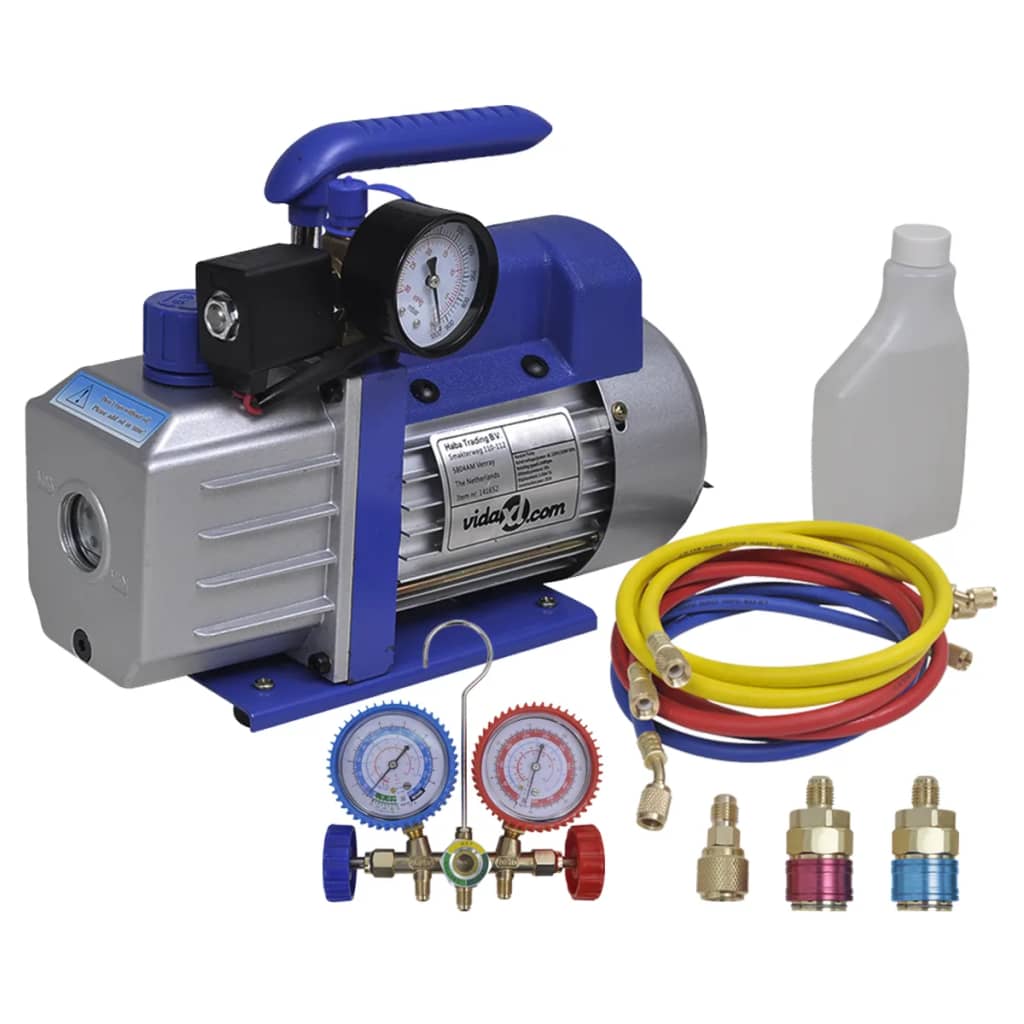 VIDAXL Vakuumpumpe 1 Stufe mit 2-facher Manometern Set