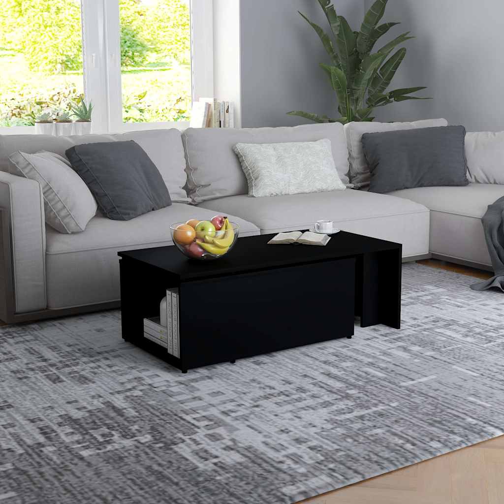Vidaxl salontafel 150x50x35 cm bewerkt hout zwart