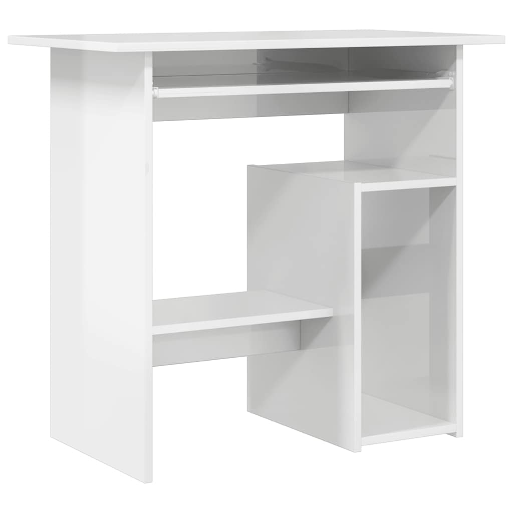 Vidaxl bureau 80x45x74 cm bewerkt hout hoogglans wit