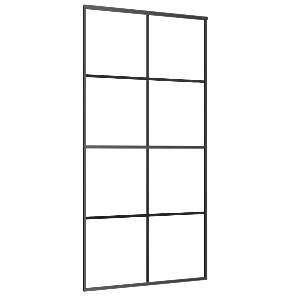 VidaXL Schiebetür 102,5x205 cm Aluminium und ESG-Glas schwarz