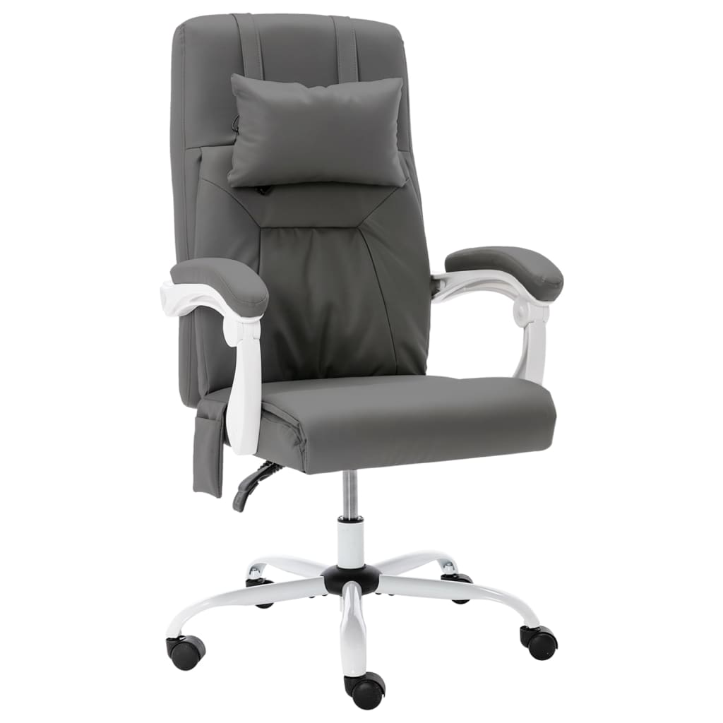 Vidaxl kantoormassagestoel kunstleer grijs