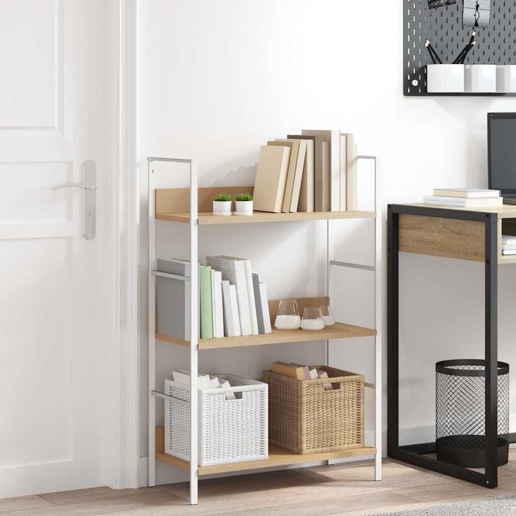 Vidaxl boekenkast 3 schappen 60x27,6x90,5 cm bewerkt hout eikenkleurig