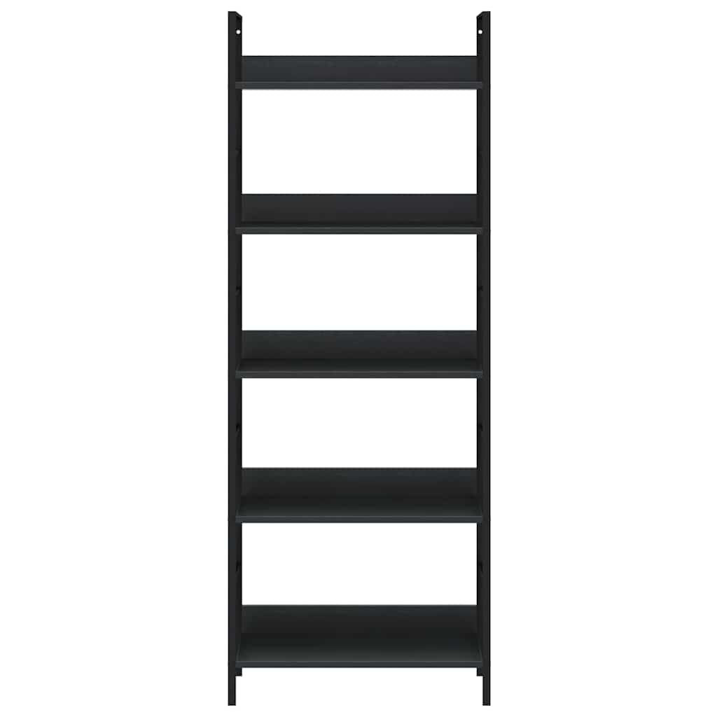 Vidaxl boekenkast met 5 schappen 60x27,6x158,5 cm bewerkt hout zwart