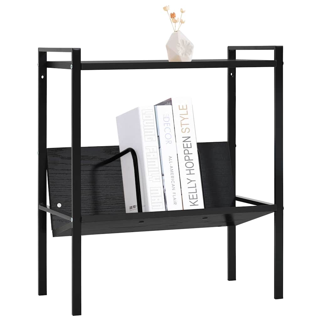 Vidaxl boekenkast met 2 schappen 52x28x59 cm bewerkt hout zwart