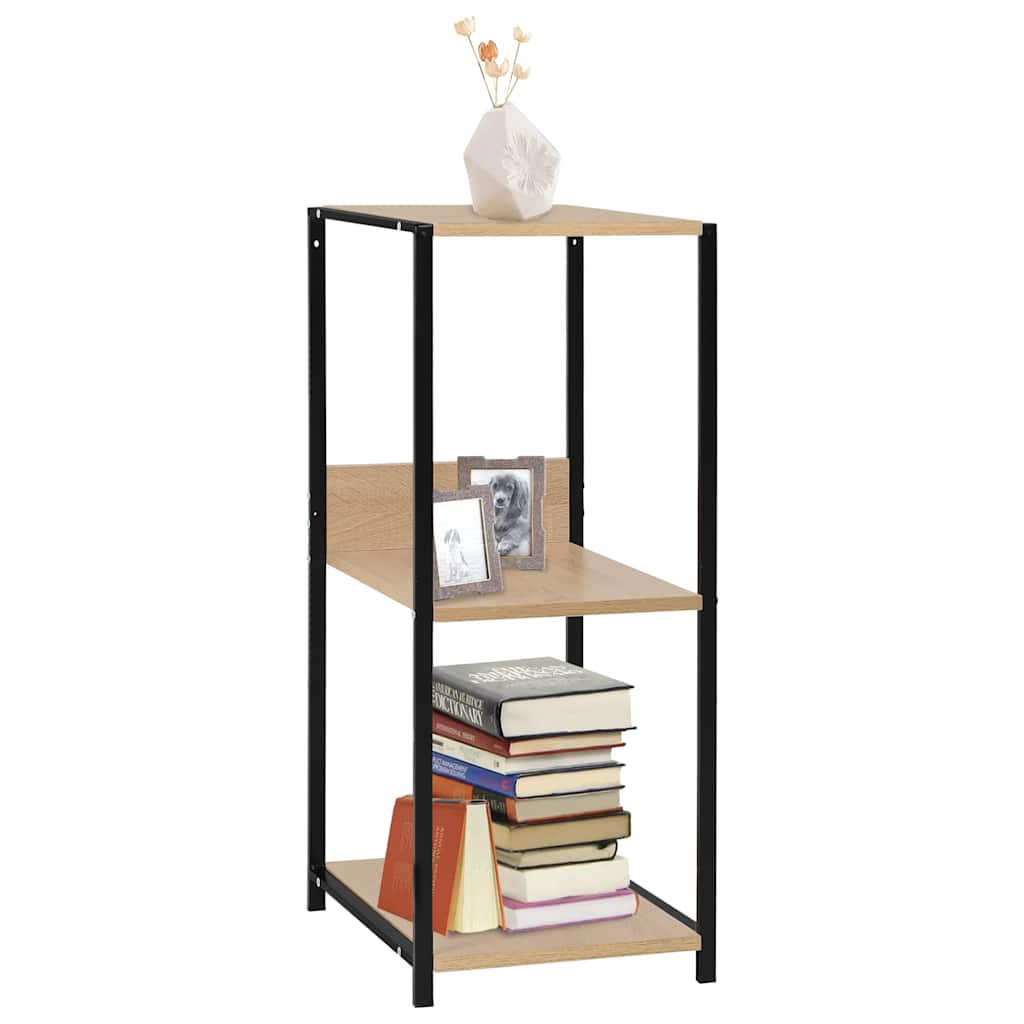 Vidaxl boekenkast 33,5x39,6x79,7 cm bewerkt hout zwart en eikenkleurig