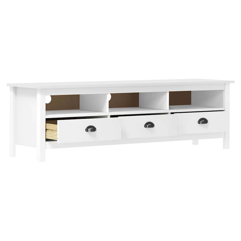 Vidaxl tv-meubel hill 158x40x47 cm massief grenenhout wit