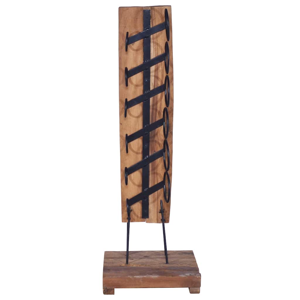 Vidaxl wijnrek voor 6 flessen 35x35x100 cm massief teakhout