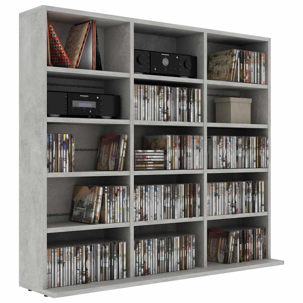 Vidaxl cd-kast 100x23x89,5 cm bewerkt hout betongrijs