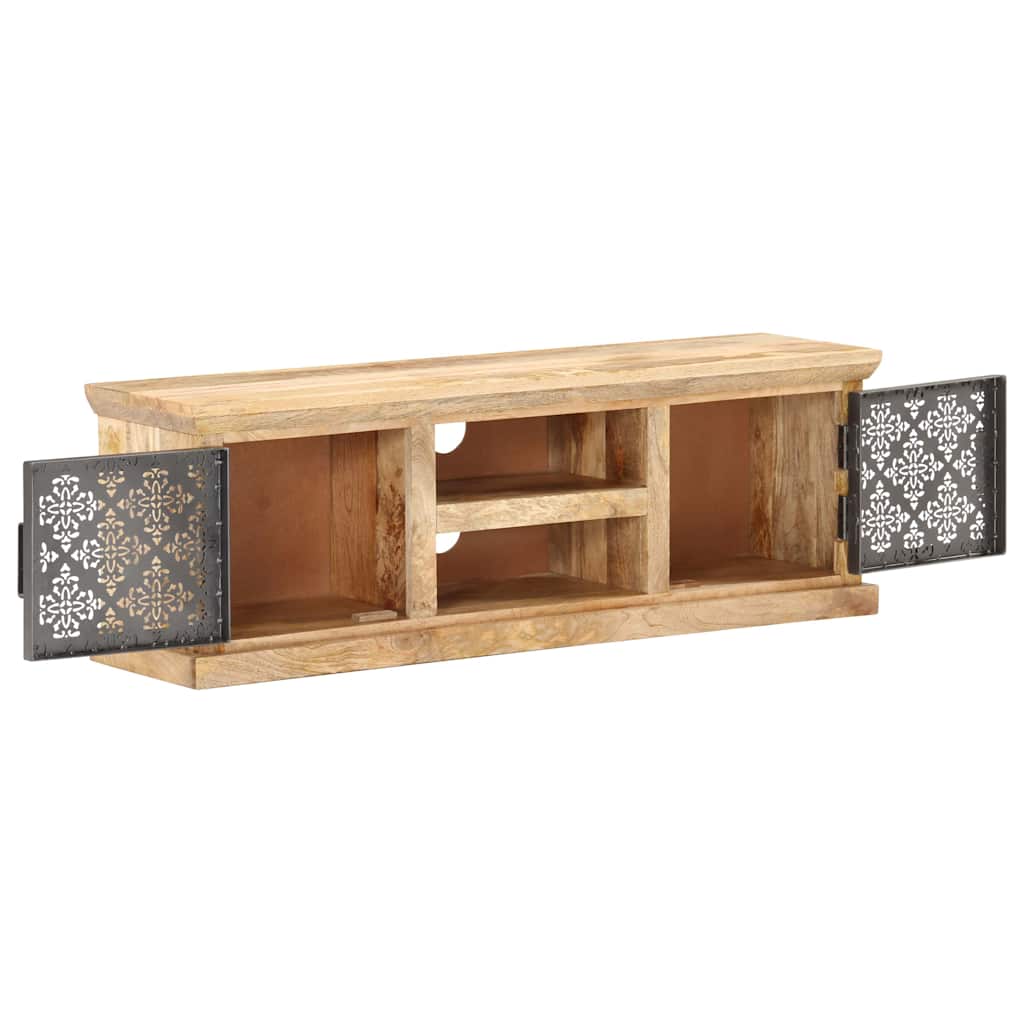 Vidaxl tv-meubel met stalen deuren 120x30x40 cm massief mangohout