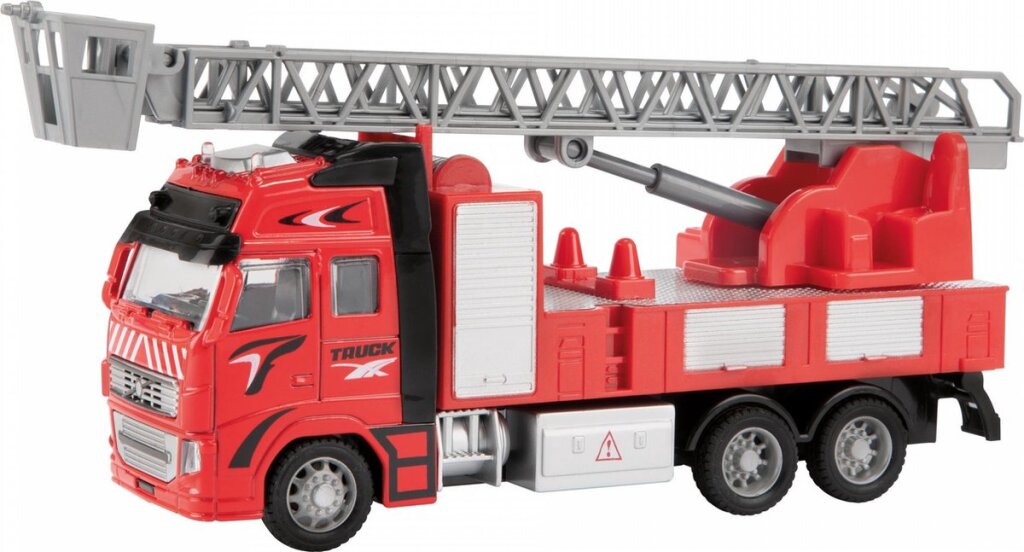 Zurückziehbares Feuerwehrauto aus Metall im Maßstab 1:38