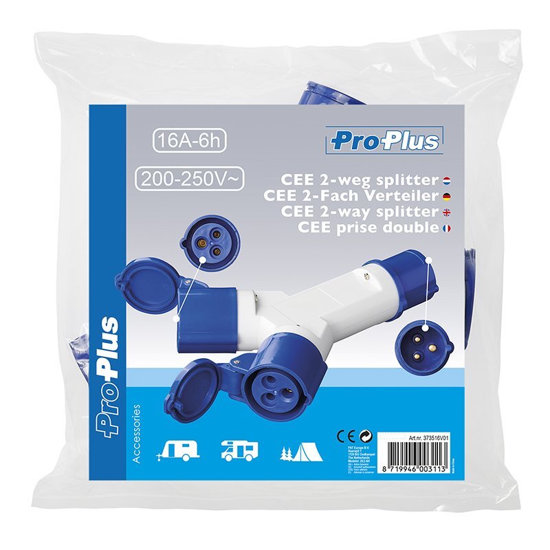 Proplus cee 2-weg splitter 16 amp egrave;re ip44 230 volt 3-polig