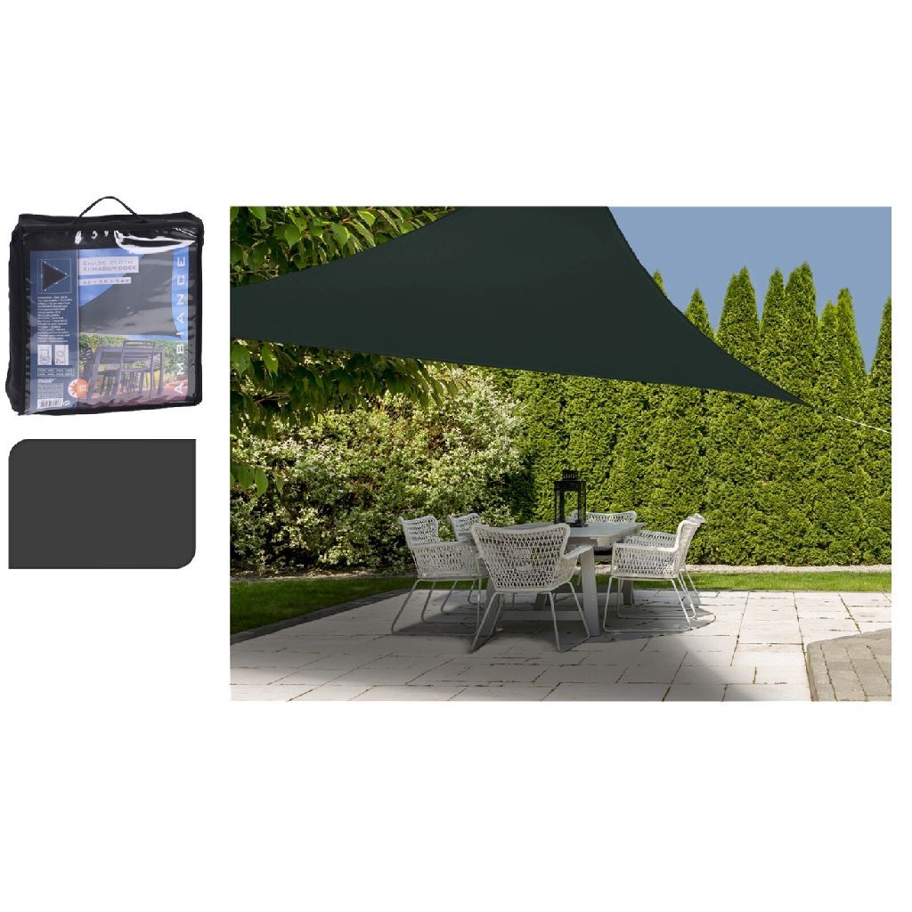 Pro Garten-Schattentuch Dreieck dunkelgrau 3,6 m.